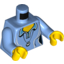 Набор LEGO Torso Female Shirt with Two Buttons and Shell Pendant Print / Medium Blue Arms / Yellow Hands, Medium Blue