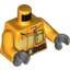 Набор LEGO Torso Fire Suit with Stripe and Utility Belt Print / Bright Light Orange Arms / Dark Bluish Gray Hands, Bright Light Orange