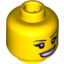 Набор LEGO Minifig Head Female with Pink Lips and Eye Shadow, Open Smile with Teeth Print [Blocked Open Stud], Желтый