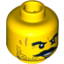 Набор LEGO Minifig Head Beard Stubble, Mustache, Goatee, Bushy Eyebrows, Scars and Open Mouth Smile Print [Blocked Open Stud], Желтый