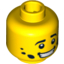 Набор LEGO Minifig Head Male Black Eyebrows, White Pupils and Dirt Stains Print [Blocked Open Stud], Желтый