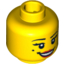 Набор LEGO Minifig Head Female with Open Smile Red Lips and Beauty Mark Print [Blocked Open Stud], Желтый
