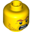 Набор LEGO Minifig Head Beard Stubble with Angry Eyebrows and Open Angry Mouth Print [Blocked Open Stud], Желтый