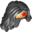 Набор LEGO Minifig Hair Female Long Wavy with Gold Tiara and Red Star Print (Wonder Woman), Черный