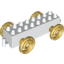 Набор LEGO Duplo Car Base 2 x 8 x 1 1/2 with Large Gold Spoked and Spiraled Wheels, Белый