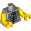 Набор LEGO Torso Armor Vest Roman Soldier with Gold Buckles Print / Yellow Arms / Yellow Hands, Светлый сине-серый