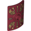 Набор LEGO Minifig Shield Rectangular Curved with Stud with Gold Lightning Wings and Arrows Print, Темно-красный