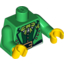 Набор LEGO Torso Suit Jacket with Dark Green Vest, Lime Bow Tie and Gold Belt Buckle Print / Green Arms / Yellow Hands, Зеленый