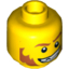 Набор LEGO Minifig Head Red Eyebrows and Sideburns, Determined Grin, Pupils Print [Hollow Stud], Желтый
