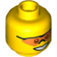 Набор LEGO Minifig Head Orange Sunglasses with Nose Piece, Smile and Chin Dimple Print [Hollow Stud], Желтый