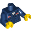 Набор LEGO Torso Mechanic with Two Pockets and Dirt Stains Print / Dark Blue Arms / Yellow Hands, Темно-синий