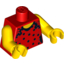 Набор LEGO Torso Female Bodice with Black Dots Print / Yellow Arms / Yellow Hands, Красный
