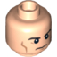 Набор LEGO Minifig Head Dual Sided Black Eyebrows and Cheek Lines, Frown / Determined Print (Superman) [Hollow Stud], Light Flesh