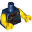 Набор LEGO Torso Armor Vest with Dark Green Tartan Kilt, Belts and Buckles Print / Yellow Arms / Yellow Hands, Темно-синий