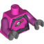 Набор LEGO Torso Spacesuit with Belts and Classic Space Logo Print / Magenta Arms  / Dark Bluish Gray Hands, Темно-розовый
