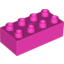Набор LEGO Brick 2 x 4, Темно-розовый