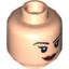 Набор LEGO Minifig Head Dual Sided Female Eyelashes and Red Lips, Smile / Angry Print [Hollow Stud], Light Flesh