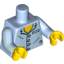 Набор LEGO Torso Pajama 4 Buttons and Vertical Light Aqua Stripes Print / Bright Light Blue Arms with Light Aqua Stripes / Yellow Hands, Bright Light Blue