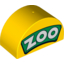 Набор LEGO Duplo Brick 2 x 4 x 2 Curved Top with White ''ZOO'' on Green Background Print, Желтый