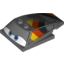 Набор LEGO Wedge 6 x 4 x 1 1/3 with 4 x 4 Base with Blue Eyes, Windows and Black, Red and Yellow Print, Темный сине-серый
