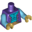 Набор LEGO Torso Vest and Gold Sash over Medium Azure Bare Chest Print / Medium Azure Arms / Pearl Gold Hands, Темно-фиолетовый