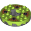 Набор LEGO Turntable 6 x 6 Round Pearl Dark Gray Base Serrated with Lime Top with Hollow Studs and Red, White and Black Print (Ninjago Spinner), Лайм