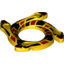 Набор LEGO Ring 4 x 4 with 2 x 2 Hole and 4 Snake Head Ends and Red and Black Scales Snake Print (Ninjago Spinner Crown), Желтый