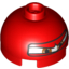 Набор LEGO Brick, Round 2 x 2 Dome Top with Eyes Squinting and F1 Helmet Print (Francesco), Красный