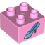 Набор LEGO Duplo Brick 2 x 2 with Light Blue Shoe Cinderella Glass Slipper Print, Ярко-розовый