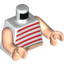 Набор LEGO Torso SpongeBob Red Stripes and Belly Button (Navel) Print / Light Flesh Arms / Light Flesh Hands, Белый