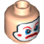 Набор LEGO Minifig Head Large Red Eyebrows, Blue Eye Shadow and Frown Print [Hollow Stud], Light Flesh