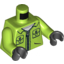 Набор LEGO Torso Batman Jacket with Pockets and Zipper, Joker Logo on Back Print / Lime Arms / Black Hands, Лайм