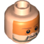 Набор LEGO Minifig Head - Dark Tan Beard and Eyebrows, Orange Visor Print [Blocked Open Stud], Light Flesh
