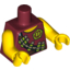 Набор LEGO Torso Dino Tranquilizer Bandoleer, Belt and 'D' Print / Yellow Arms / Yellow Hands, Темно-красный