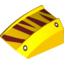 Набор LEGO Slope Curved 2 x 2 Lip, No Studs with Rivets and Dark Red Tiger Stripes Print, Желтый