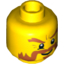Набор LEGO Minifig Head Male Dark Orange Bushy Beard and Eyebrows, Goatee, White Pupils Print [Hollow Stud], Желтый
