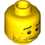 Набор LEGO Minifig Head Beard Stubble, Wrinkles and Worried Look Print [Hollow Stud], Желтый