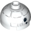 Набор LEGO Brick Round 2 x 2 Dome Top with Gray Lines and Coal Pieces Print (Snowman R2-D2), Белый