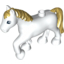 Набор LEGO Duplo Horse with one Stud and Raised Hoof, Gold Mane & Tail Print, Белый