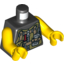 Набор LEGO Torso Dino Utility Vest with Pocket, Screwdriver and Radio Print / Yellow Arms / Yellow Hands, Черный