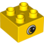 Набор LEGO Duplo Brick 2 x 2 with Eye with White Spot and Curve Print on Both Sides, Желтый