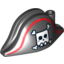 Набор LEGO Minifig Hat, Pirate Bicorne with Large Square Skull and Crossbones and Red Line Print, Черный