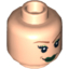 Набор LEGO Minifig Head Dual Sided Female with Green Lips and Orange Eyebrows, Smiling / Bared Teeth Print [Hollow Stud], Light Flesh
