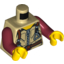 Набор LEGO Torso Dino Ballistic Vest with Harness and Carabiner Print / Dark Red Arms / Yellow Hands, Tan