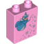 Набор LEGO Duplo, Brick 1 x 2 x 2 with Fairy Godmother with Wand and Fairy Dust Print, Ярко-розовый