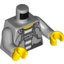 Набор LEGO Torso Town Prisoner Number 60675, Hoodie over Prison Stripes Print / Light Bluish Gray Arms / Yellow Hands, Светлый сине-серый