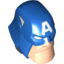 Набор LEGO Large Figure Head Modified Super Heroes Captain America with Light Flesh Face Print, Голубой