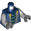 Набор LEGO Torso Ninjago Snake with Yellow and Light Bluish Gray Scales Print (Mezmo) / Light Bluish Gray Arms / Dark Bluish Gray Hands, Темно-синий