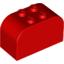 Набор LEGO Brick 2 x 4 x 2 Double Curved Top, Красный
