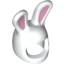 Набор LEGO Minifig Mask Bunny Ears with Bright Pink Auricles Print, Белый